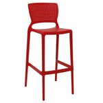 Conjuntode4CadeirasPlasticasTramontinaSafiraAltaBaremPolipropilenoeFibradeVidroVermelho