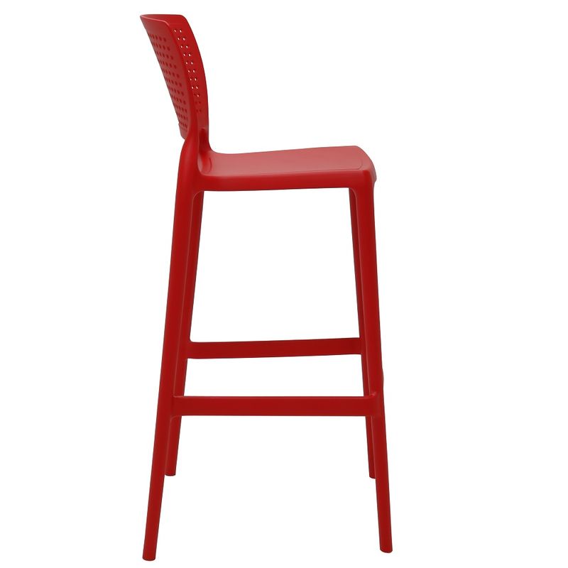 Conjuntode4CadeirasPlasticasTramontinaSafiraAltaBaremPolipropilenoeFibradeVidroVermelho