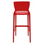 Conjuntode4CadeirasPlasticasTramontinaSafiraAltaBaremPolipropilenoeFibradeVidroVermelho