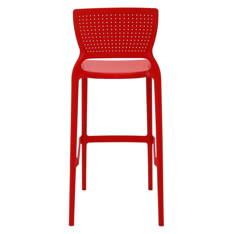 Conjuntode4CadeirasPlasticasTramontinaSafiraAltaBaremPolipropilenoeFibradeVidroVermelho