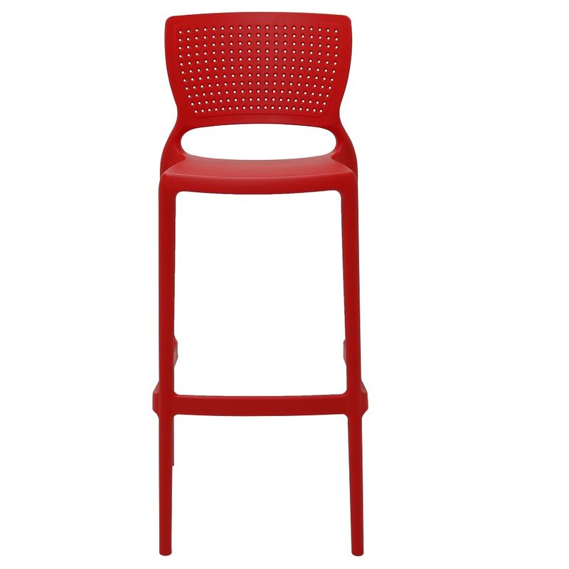 Conjuntode4CadeirasPlasticasTramontinaSafiraAltaBaremPolipropilenoeFibradeVidroVermelho