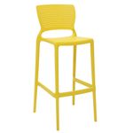 Conjuntode4CadeirasPlasticasTramontinaSafiraAltaBaremPolipropilenoeFibradeVidroAmarela