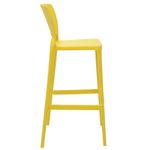 Conjuntode4CadeirasPlasticasTramontinaSafiraAltaBaremPolipropilenoeFibradeVidroAmarela