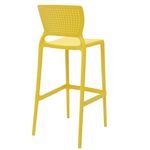 Conjuntode4CadeirasPlasticasTramontinaSafiraAltaBaremPolipropilenoeFibradeVidroAmarela