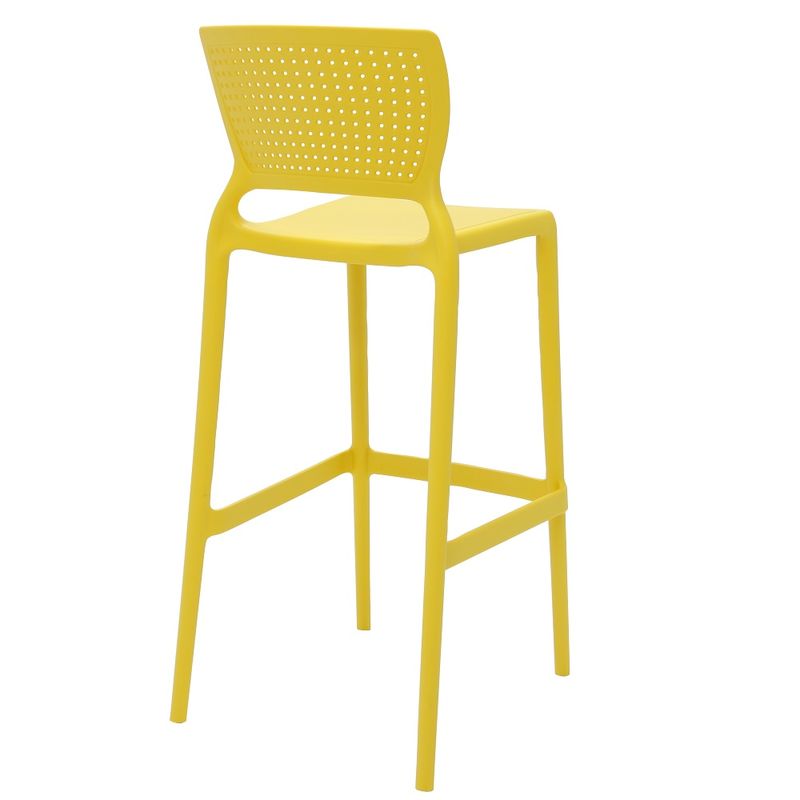 Conjuntode4CadeirasPlasticasTramontinaSafiraAltaBaremPolipropilenoeFibradeVidroAmarela