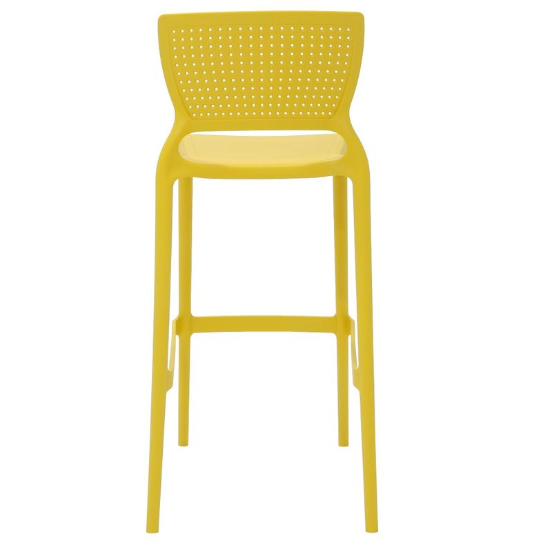 Conjuntode4CadeirasPlasticasTramontinaSafiraAltaBaremPolipropilenoeFibradeVidroAmarela