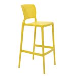 Conjuntode4CadeirasPlasticasTramontinaSafiraAltaBaremPolipropilenoeFibradeVidroAmarela