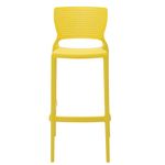 Conjuntode4CadeirasPlasticasTramontinaSafiraAltaBaremPolipropilenoeFibradeVidroAmarela