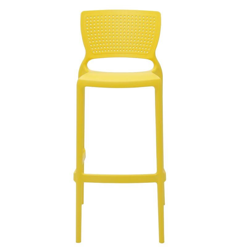 Conjuntode4CadeirasPlasticasTramontinaSafiraAltaBaremPolipropilenoeFibradeVidroAmarela