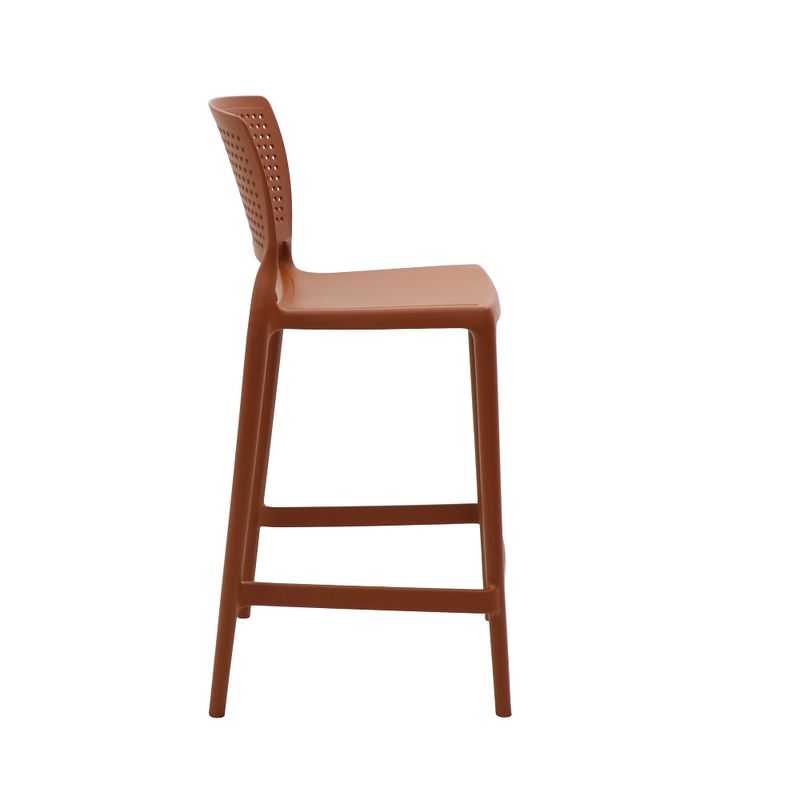 Conjuntode4CadeirasPlasticasTramontinaSafiraAltaResidenciaemPolipropilenoeFibradeVidroTerracotaInativo