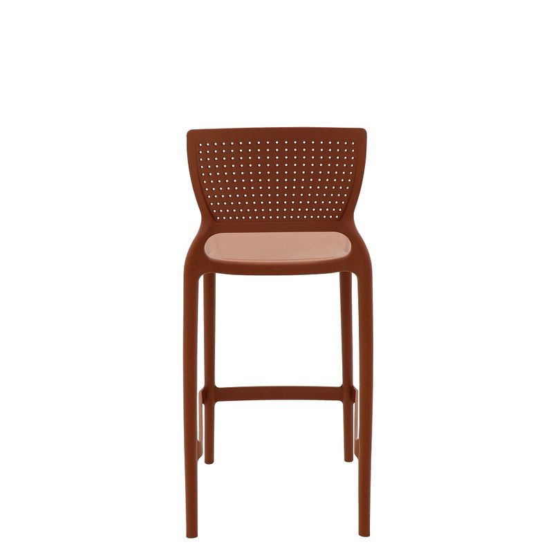 Conjuntode4CadeirasPlasticasTramontinaSafiraAltaResidenciaemPolipropilenoeFibradeVidroTerracotaInativo