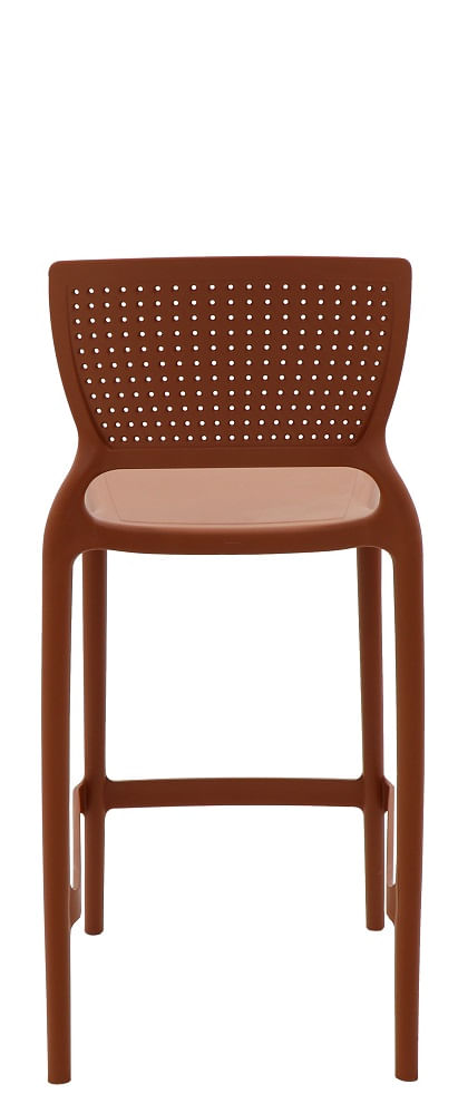 Conjuntode4CadeirasPlasticasTramontinaSafiraAltaResidenciaemPolipropilenoeFibradeVidroTerracotaInativo