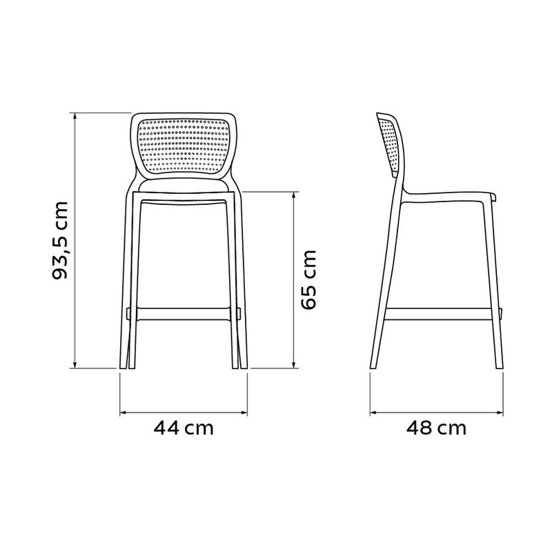 Conjuntode4CadeirasPlasticasTramontinaSafiraAltaResidenciaemPolipropilenoeFibradeVidroTerracotaInativo