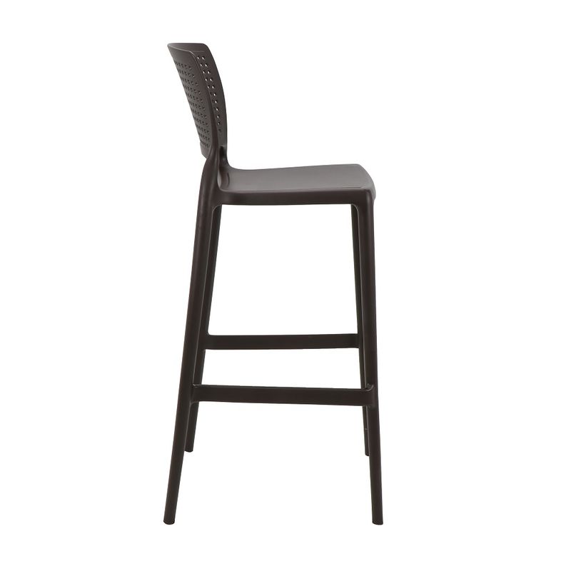 Conjuntode4CadeirasPlasticasTramontinaSafiraAltaResidenciaemPolipropilenoeFibradeVidroMarron