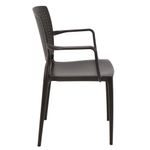 Conjuntode4CadeirasPlasticasTramontinaSafiraemPolipropilenoeFibradeVidrocomBracosMarron