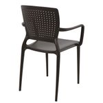 Conjuntode4CadeirasPlasticasTramontinaSafiraemPolipropilenoeFibradeVidrocomBracosMarron