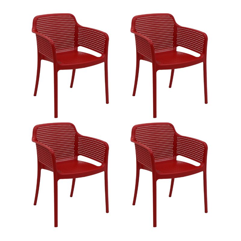 Conjunto-de-4-Cadeiras-Tramontina-Gabriela-Fibra-de-Vidro-Vermelho