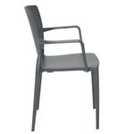 Conjuntode4CadeirasPlasticasTramontinaSafiraemPolipropilenoeFibradeVidrocomBracosGrafite