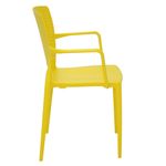 Conjuntode4CadeirasPlasticasTramontinaSafiraemPolipropilenoeFibradeVidrocomBracosAmarelo