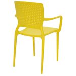 Conjuntode4CadeirasPlasticasTramontinaSafiraemPolipropilenoeFibradeVidrocomBracosAmarelo