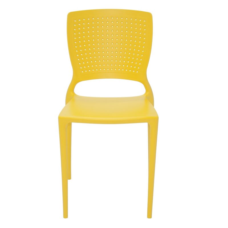 Conjuntode4CadeirasPlasticasTramontinaSafiraemPolipropilenoeFibradeVidroAmarela