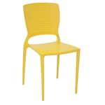 Conjuntode4CadeirasPlasticasTramontinaSafiraemPolipropilenoeFibradeVidroAmarela