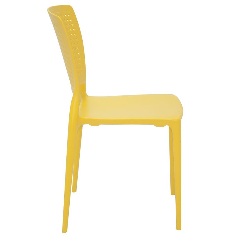Conjuntode4CadeirasPlasticasTramontinaSafiraemPolipropilenoeFibradeVidroAmarela