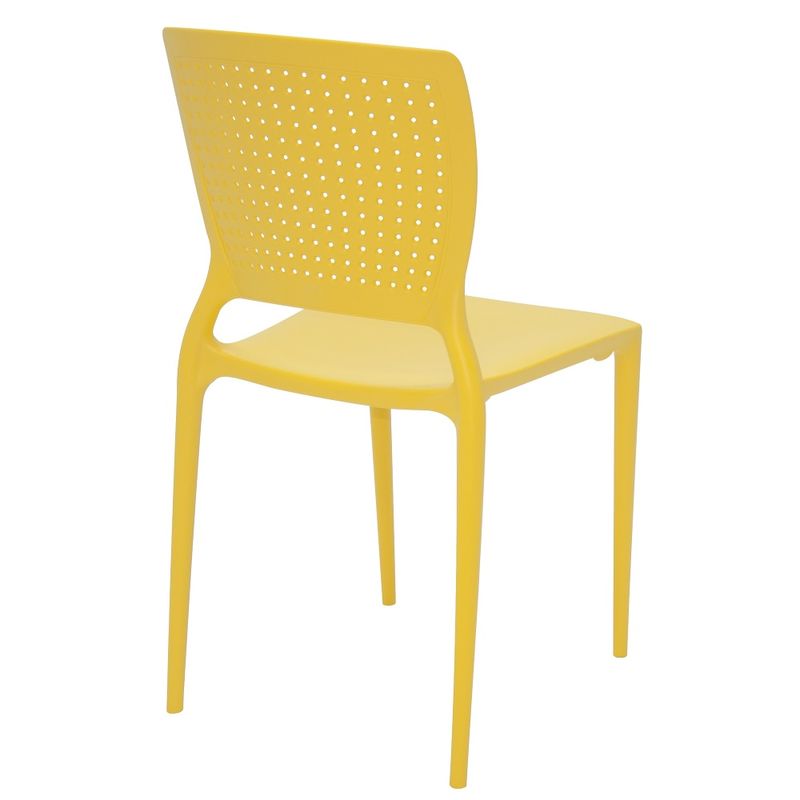 Conjuntode4CadeirasPlasticasTramontinaSafiraemPolipropilenoeFibradeVidroAmarela