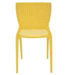Conjuntode4CadeirasPlasticasTramontinaSafiraemPolipropilenoeFibradeVidroAmarela