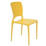 Conjuntode4CadeirasPlasticasTramontinaSafiraemPolipropilenoeFibradeVidroAmarela