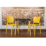 Conjuntode4CadeirasPlasticasTramontinaSafiraemPolipropilenoeFibradeVidroAmarela