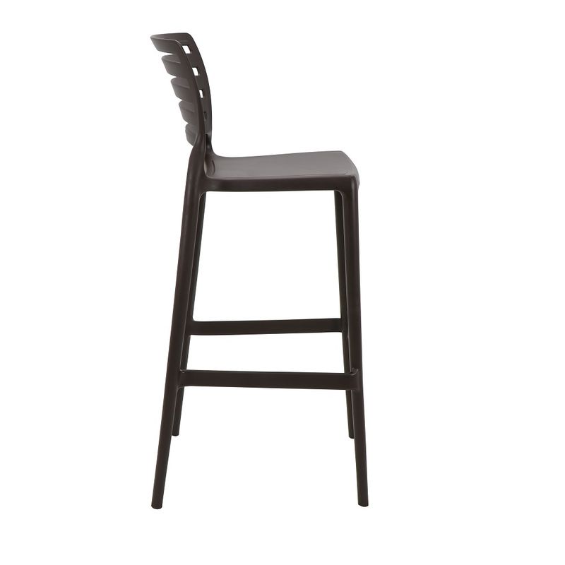 Conjuntode4CadeirasPlasticasTramontinaSofiaAltaBaremPolipropilenoeFibradeVidroMarron