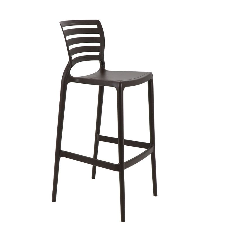 Conjuntode4CadeirasPlasticasTramontinaSofiaAltaBaremPolipropilenoeFibradeVidroMarron