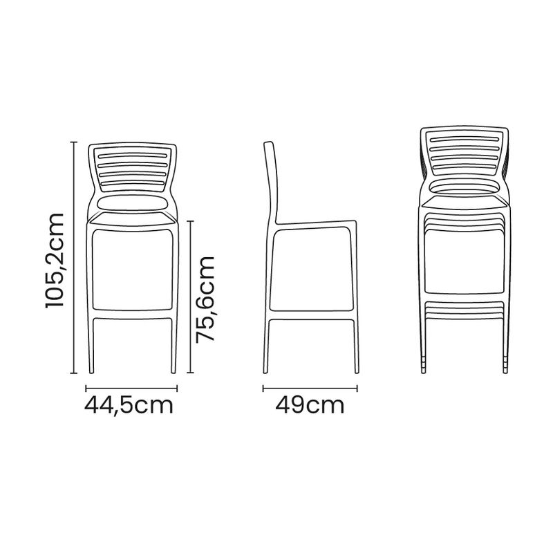 Conjunto-de-4-Cadeiras-Plasticas-Tramontina-Sofia-Alta-Bar-em-Polipropileno-e-Fibra-de-Vidro-Marron