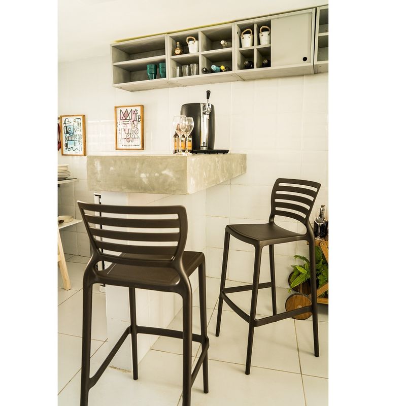 Conjuntode4CadeirasPlasticasTramontinaSofiaAltaBaremPolipropilenoeFibradeVidroMarron