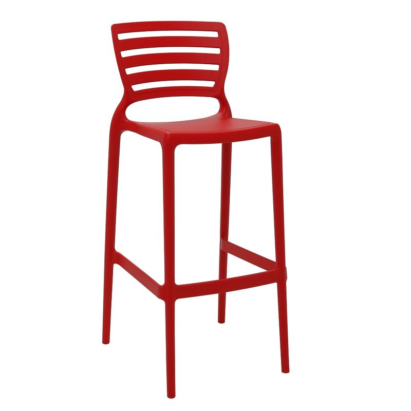 Conjuntode4CadeirasPlasticasTramontinaSofiaAltaBaremPolipropilenoeFibradeVidroVermelho