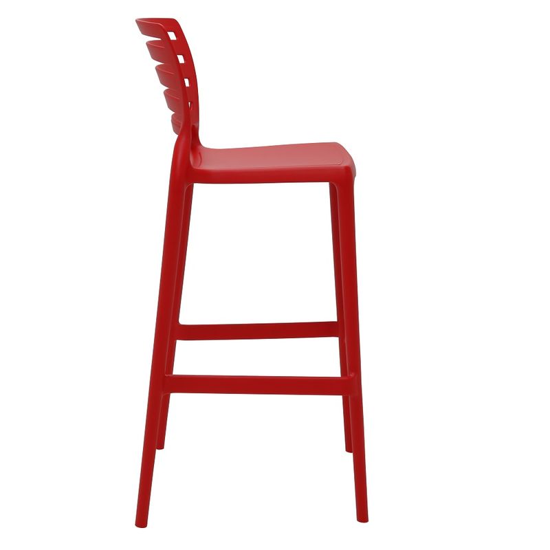 Conjuntode4CadeirasPlasticasTramontinaSofiaAltaBaremPolipropilenoeFibradeVidroVermelho