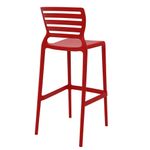 Conjuntode4CadeirasPlasticasTramontinaSofiaAltaBaremPolipropilenoeFibradeVidroVermelho