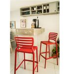 Conjuntode4CadeirasPlasticasTramontinaSofiaAltaBaremPolipropilenoeFibradeVidroVermelho