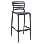 Conjuntode4CadeirasPlasticasTramontinaSofiaAltaBaremPolipropilenoeFibradeVidroGrafite