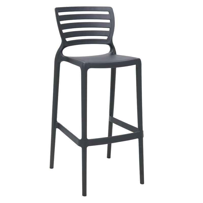 Conjuntode4CadeirasPlasticasTramontinaSofiaAltaBaremPolipropilenoeFibradeVidroGrafite