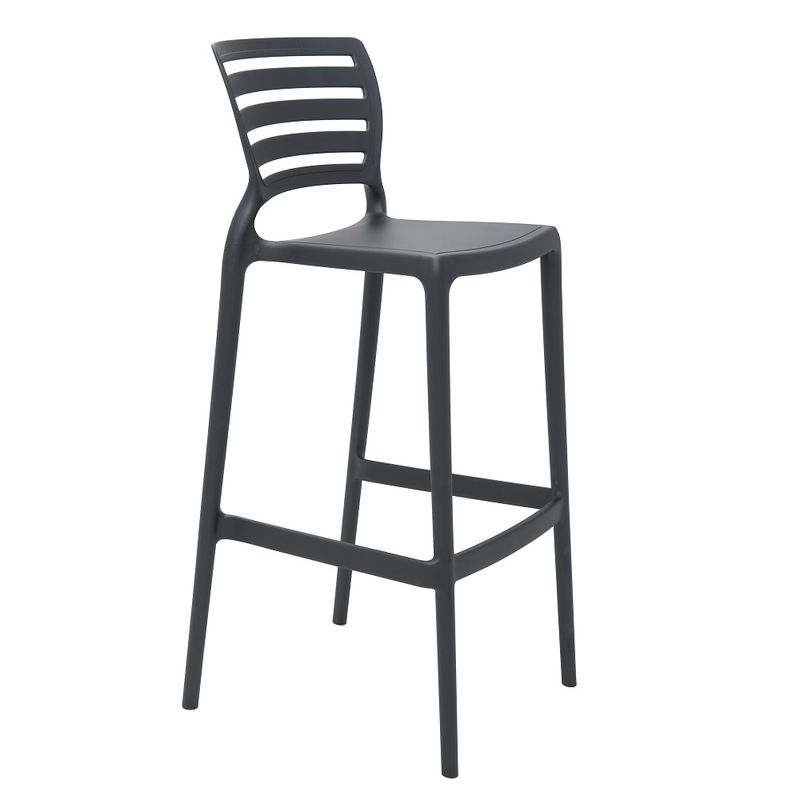 Conjuntode4CadeirasPlasticasTramontinaSofiaAltaBaremPolipropilenoeFibradeVidroGrafite