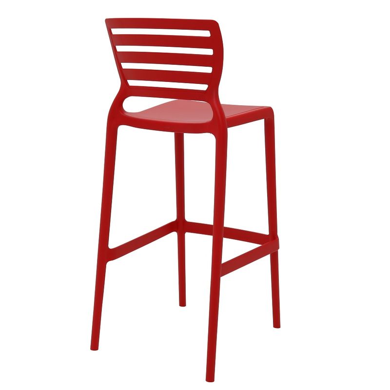 Conjuntode4CadeirasPlasticasTramontinaSofiaAltaResidenciaemPolipropilenoeFibradeVidroVermelho