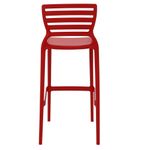 Conjuntode4CadeirasPlasticasTramontinaSofiaAltaResidenciaemPolipropilenoeFibradeVidroVermelho