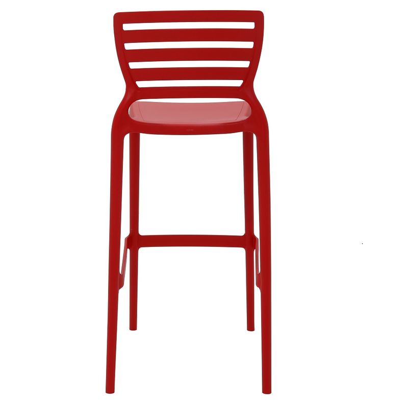 Conjuntode4CadeirasPlasticasTramontinaSofiaAltaResidenciaemPolipropilenoeFibradeVidroVermelho