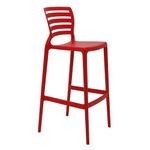 Conjuntode4CadeirasPlasticasTramontinaSofiaAltaResidenciaemPolipropilenoeFibradeVidroVermelho