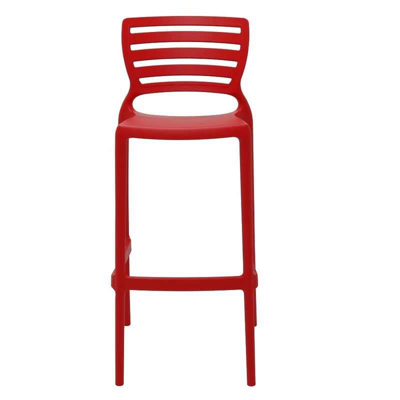 Conjuntode4CadeirasPlasticasTramontinaSofiaAltaResidenciaemPolipropilenoeFibradeVidroVermelho