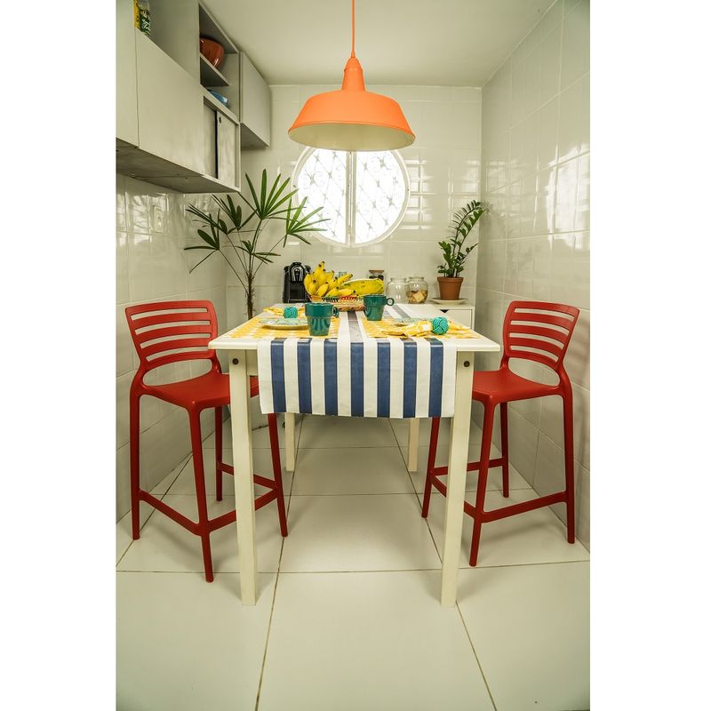 Conjuntode4CadeirasPlasticasTramontinaSofiaAltaResidenciaemPolipropilenoeFibradeVidroVermelho