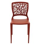 Conjuntode4CadeirasPlasticasTramontinaJoanaemPolipropilenoeFibradeVidroTerracota