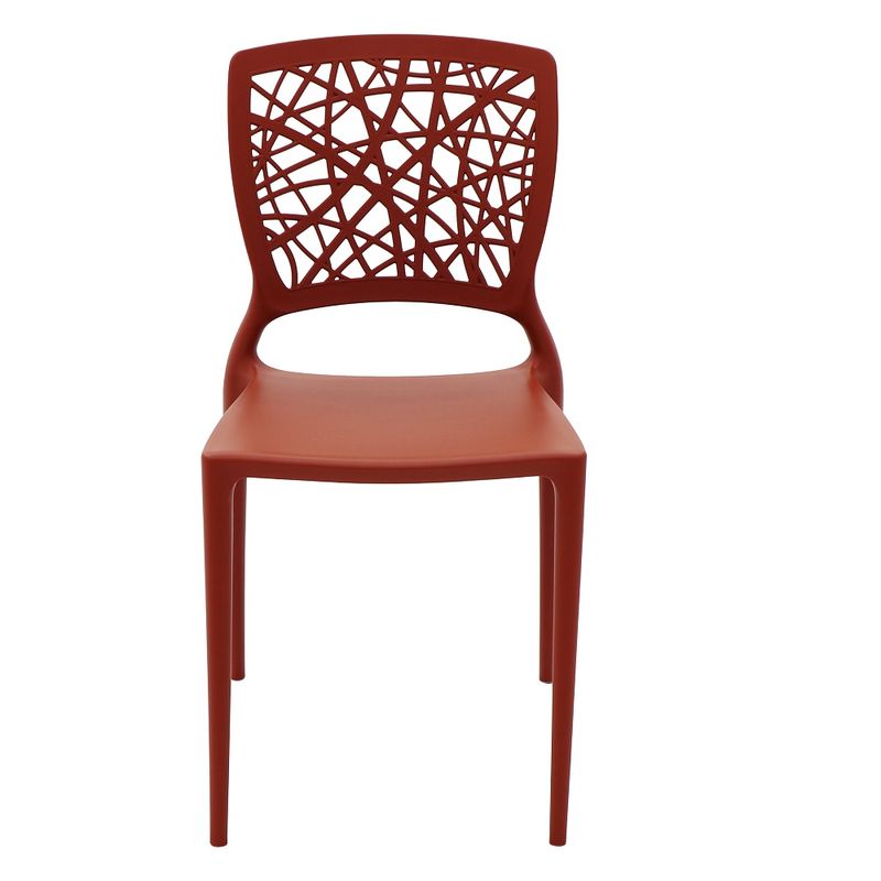 Conjuntode4CadeirasPlasticasTramontinaJoanaemPolipropilenoeFibradeVidroTerracota